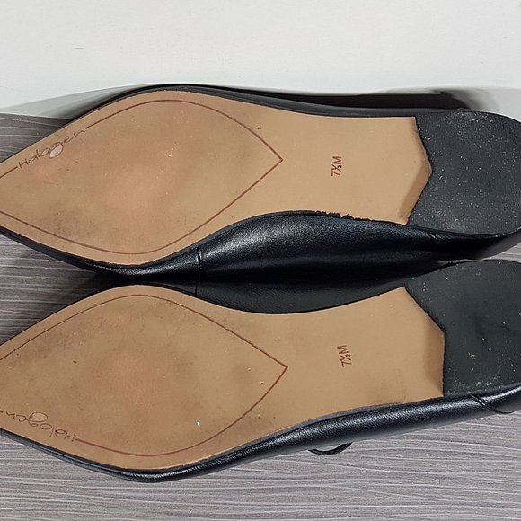 Halogen 'Owen' Pointy Toe Ghillie Flat Black Leather Womens Size 7.5 M - Picture 9 of 12